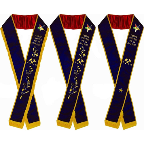 Riaz Impex Masonic Sashes Past Matron OES Sash – Purple Velvet