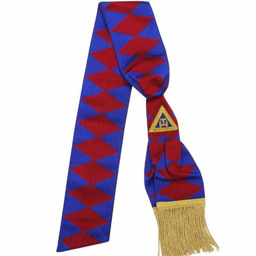 Riaz Impex Masonic Sashes Provincial Officers English Royal Arch Sash – Gold Fringe & Hand Embroidered Triple Tau