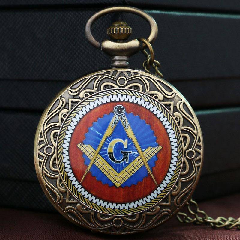 Riaz Impex Masonic Watches Masonic Quartz Pocket Watch – Bronze Look