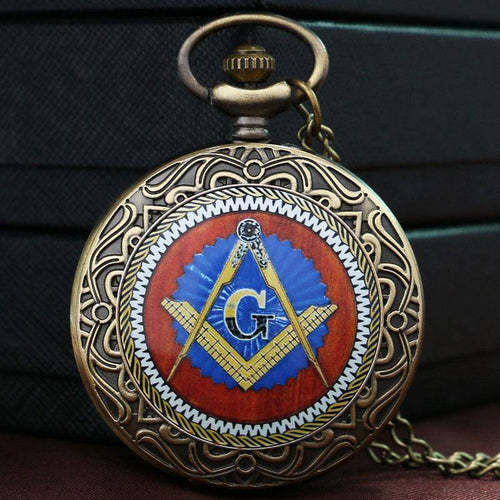 Riaz Impex Masonic Watches Masonic Quartz Pocket Watch – Bronze Look