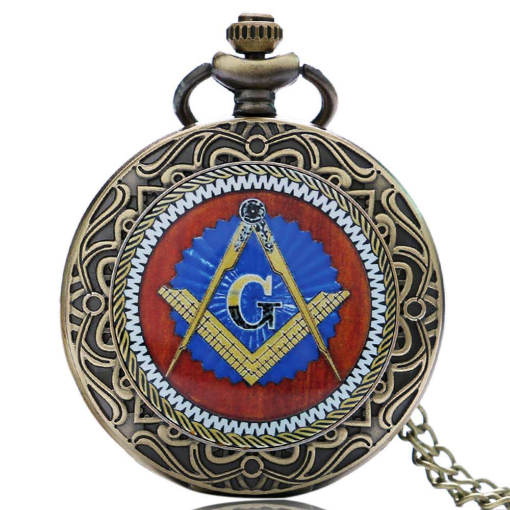 Riaz Impex Masonic Watches Masonic Quartz Pocket Watch – Bronze Look