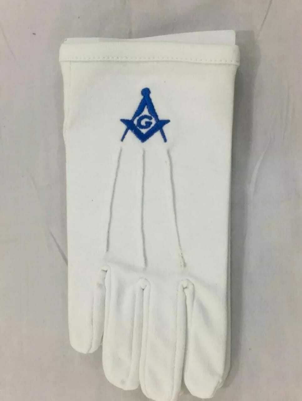 RIAZ IMPEX Wrestling Belts Blue Lodge Masonic White Gloves Blue Embroidered G Logo Square & Compass 12 Lot