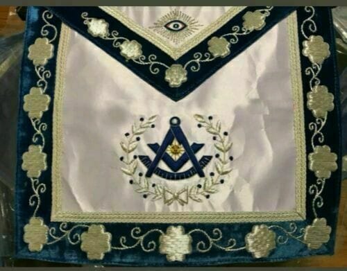 RIAZ IMPEX Wrestling Belts Blue Past Master Aprons, Masonic Past Master with Square Aprons, Freemason Apron