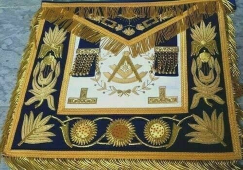 RIAZ IMPEX Wrestling Belts Grand Master’s Apron Masonic Regalia Blue/Gold Hand Embroidered APRON NEW