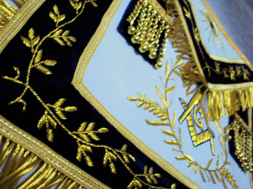 RIAZ IMPEX Wrestling Belts HAND EMBROIDED MASONIC REGALIA BLUE LODGE MASTER MASON APRON