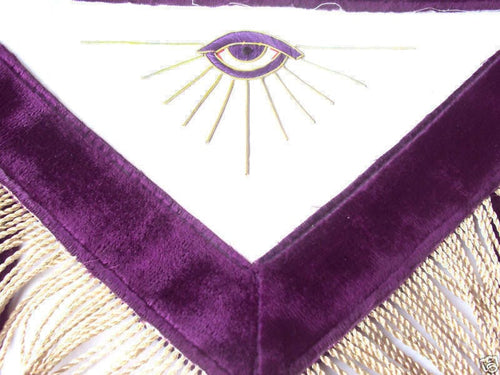 RIAZ IMPEX Wrestling Belts HAND EMBROIDED MASONIC REGALIA GRAND MASTER APRON GOLD BULLION PURPEL VELVET