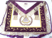 Masonic Grand Master Apron Gold Bullion Purple Velvet