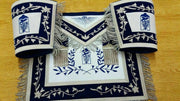 Masonic Junior Warden Blue Apron & Cuffs Hand Embroidered