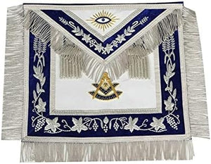 RIAZ IMPEX Wrestling Belts Masonic Past Master Apron 100% Lambskin & Chain Collar + Free Jewel