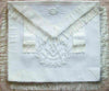 Masonic Past Master All White Apron with Wreath Fringe Embroidered