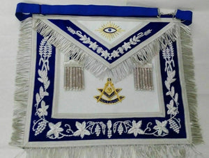 RIAZ IMPEX Wrestling Belts MASONIC PAST MASTER HAND EMBROIDER APRON,CUFF'S AND COLLAR MATCH BLUE VELVET