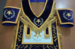 RIAZ IMPEX Wrestling Belts MASONIC REGALIA GRAND PATRON APRON SET COLLAR & CUFF'S MATCHING PURPLE velvet