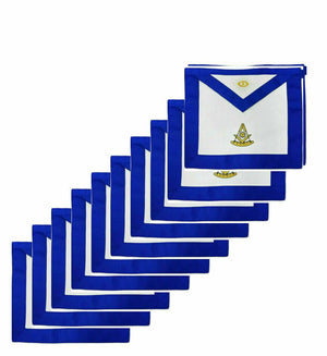 RIAZ IMPEX Wrestling Belts Masonic Regalia Past Master Apron Embroidered Compass Square Set of 12 Aprons
