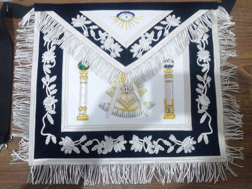 RIAZ IMPEX Wrestling Belts MASONIC REGALIA PAST MASTER APRON NAVY BLUE VELVET HAND MADE BEST QUALITY