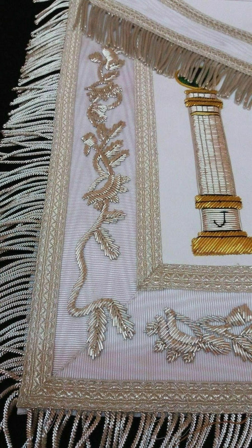 RIAZ IMPEX Wrestling Belts MASONIC REGALIA PAST MASTER APRON WHITE HAND MADE BEST QUALITY