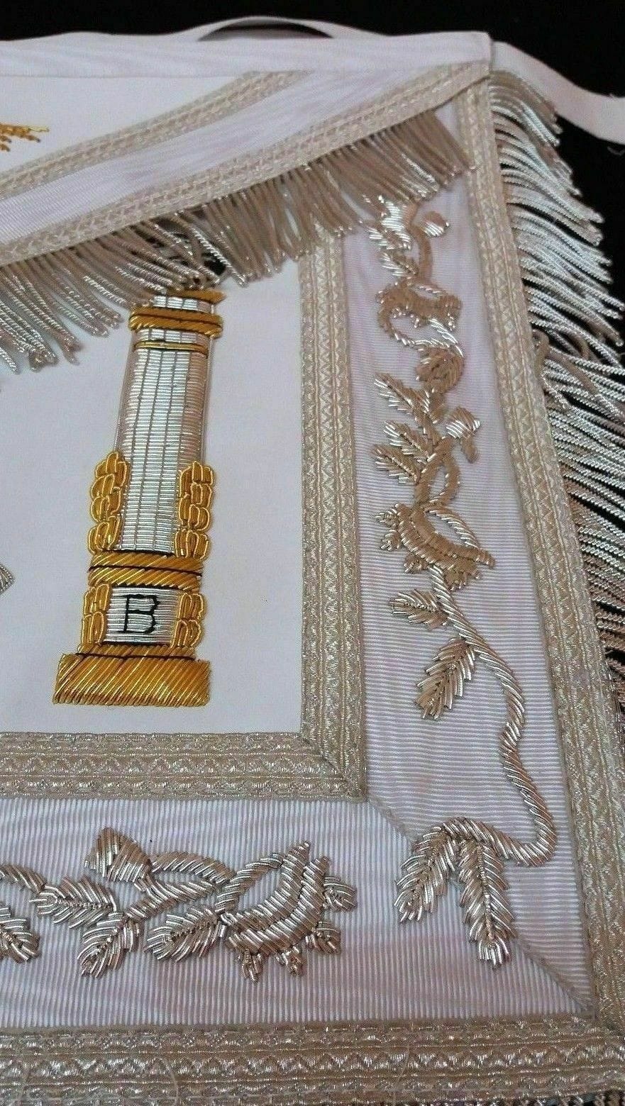 RIAZ IMPEX Wrestling Belts MASONIC REGALIA PAST MASTER APRON WHITE HAND MADE BEST QUALITY