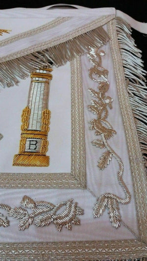 RIAZ IMPEX Wrestling Belts MASONIC REGALIA PAST MASTER APRON WHITE HAND MADE BEST QUALITY