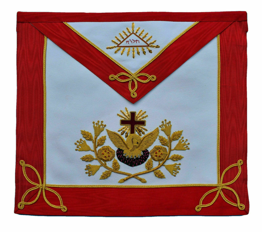 RIAZ IMPEX Wrestling Belts Masonic Rose Croix 18th Degree Embroidered Apron Real Leather Masons Regalia