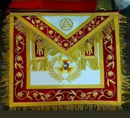 RIAZ IMPEX Wrestling Belts MASONIC ROYAL ARCH PAST HIGH PRIEST APRON WITH CHAIN COLLAR