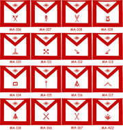 Masonic Scottish Rite Officer Aprons Embroidered – Set of 12