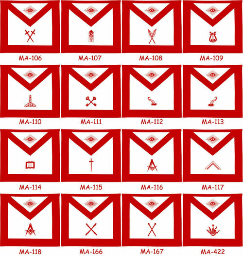RIAZ IMPEX Wrestling Belts MASONIC SCOTTISH RITE OFFICER APRONS HAND EMBROIDERED - SET OF 11
