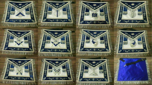 RIAZ IMPEX Wrestling Belts MASONIIC REGALIA Blue lodge Officers Aprons, Masonic Blue Lodge Aprons 11 Aprons