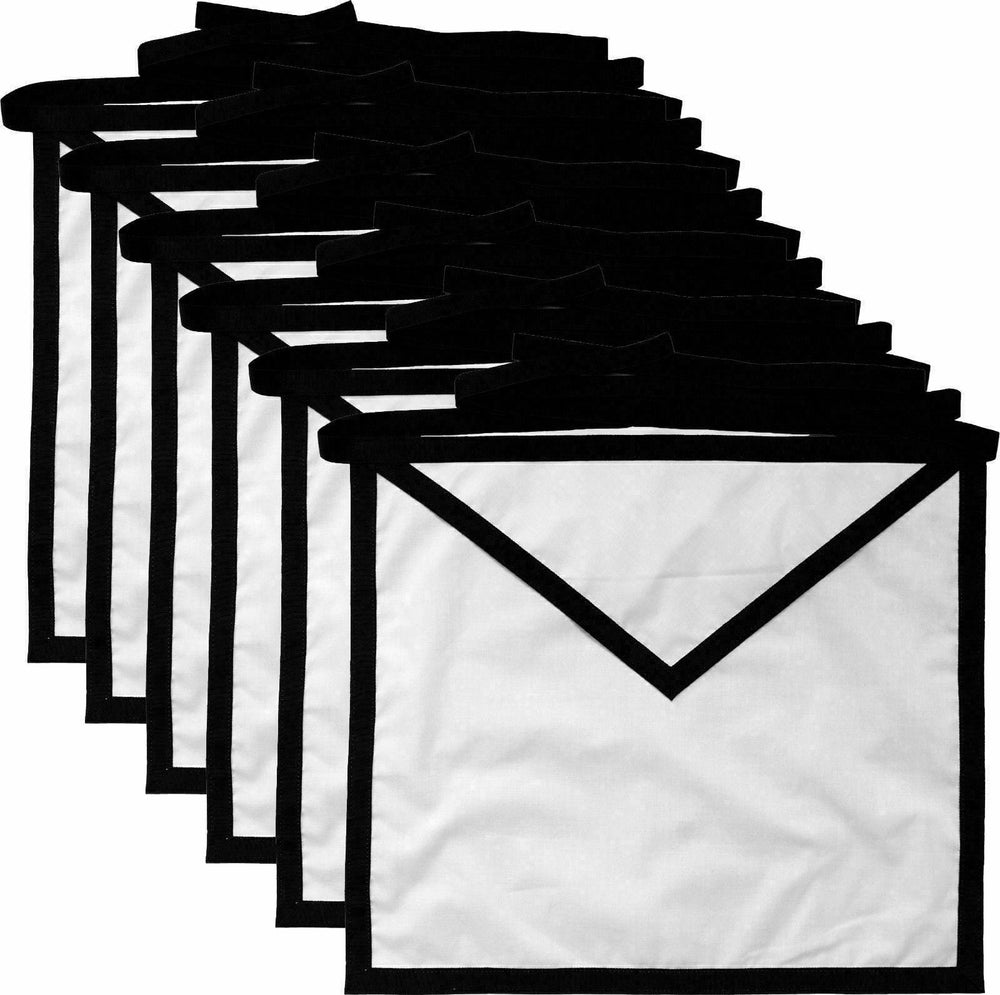 RIAZ IMPEX Wrestling Belts NEW MASONIC REGALIA WHITE COTTON DUCK CLOTH FUNERAL APRONS - SET OF OF 6