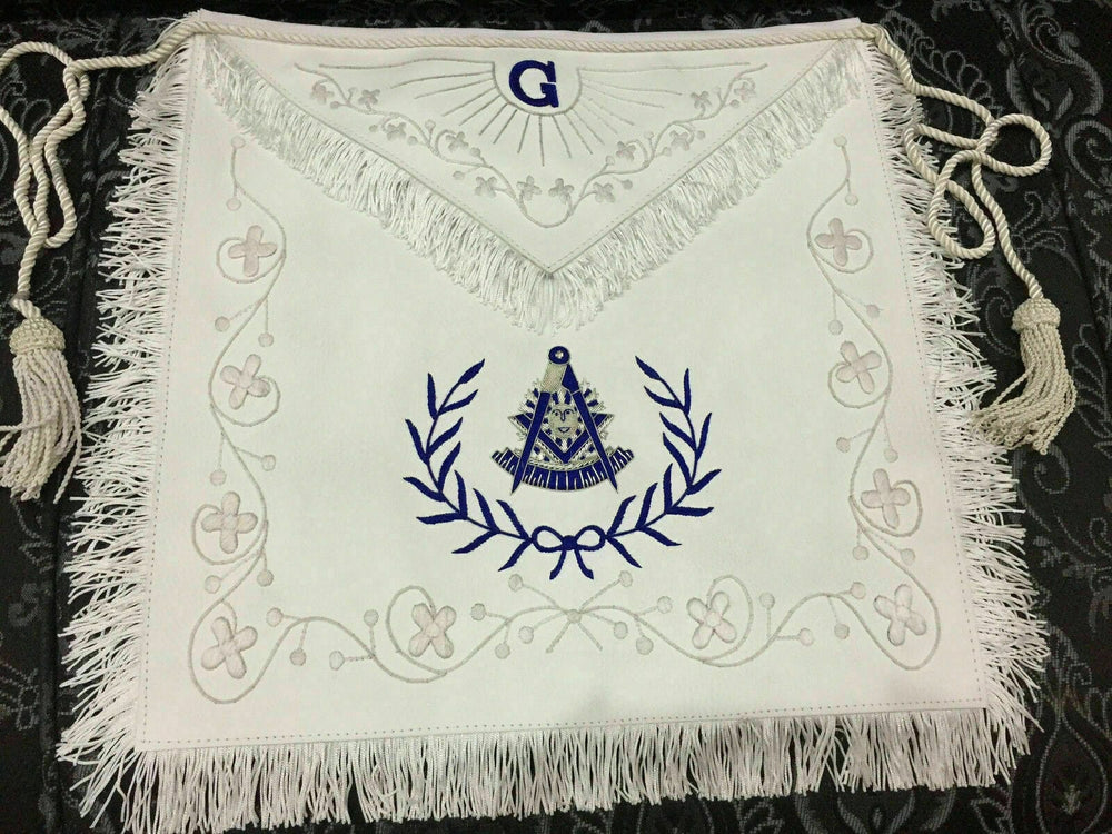 RIAZ IMPEX Wrestling Belts White Past Master Aprons, Masonic PM Aprons, Hand Embroidery Pm Aprons, Freemaso