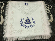 Masonic White Past Master Apron Hand Embroidered