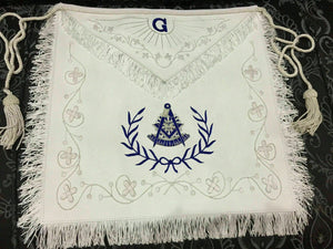 RIAZ IMPEX Wrestling Belts White Past Master Aprons, Masonic PM Aprons, Hand Embroidery Pm Aprons, Freemaso