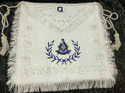 RIAZ IMPEX Wrestling Belts White Past Master Aprons, Masonic PM Aprons, Hand Embroidery Pm Aprons, Freemaso