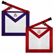 Royal Arch Chapter & Council Apron – Reversible Double-Sided Purple & Red Ribbon