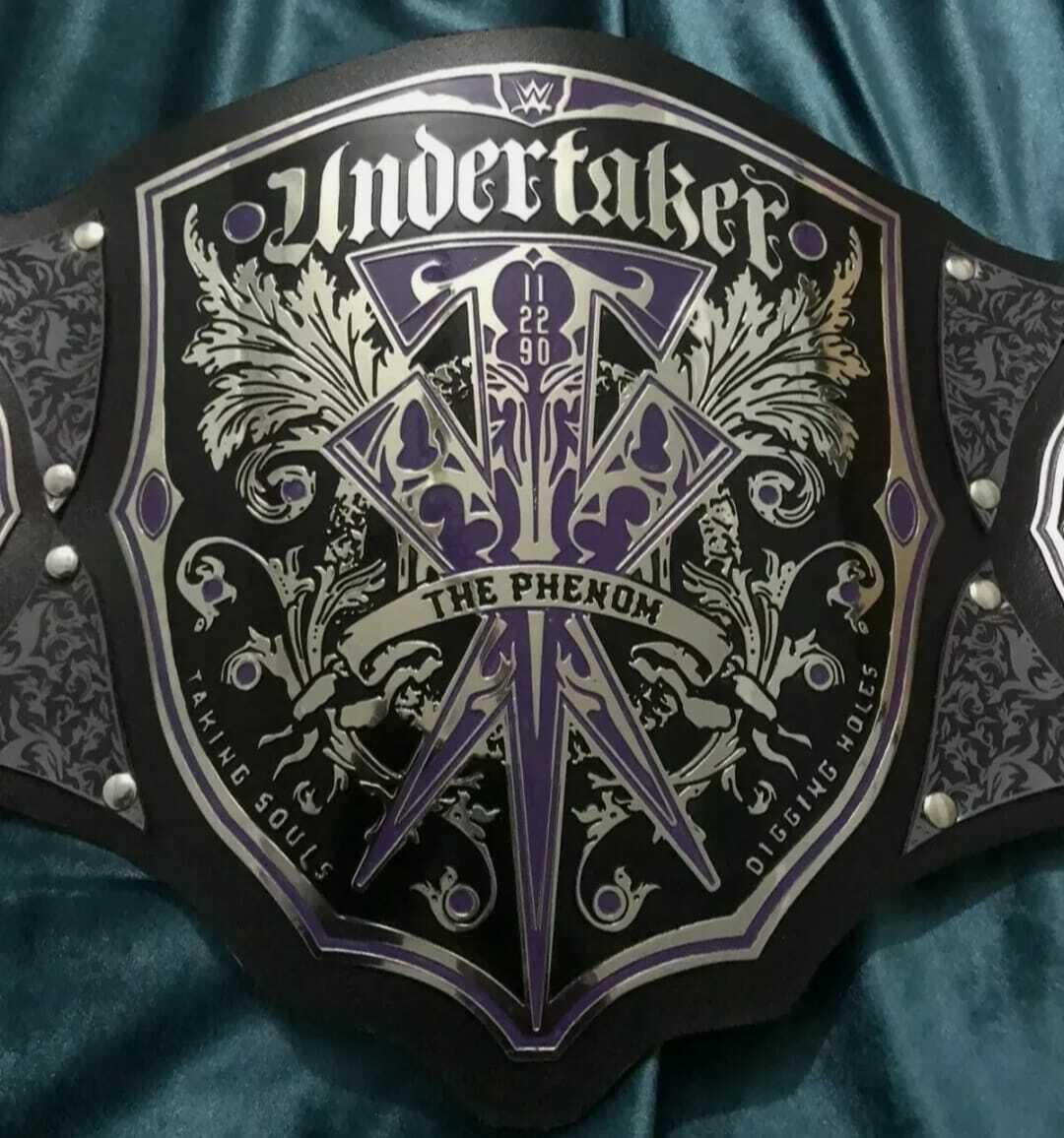 RAYS WWE Undertaker The Phenom Wrestling Champion with Wood CASE Replica Belt Adult Size. 